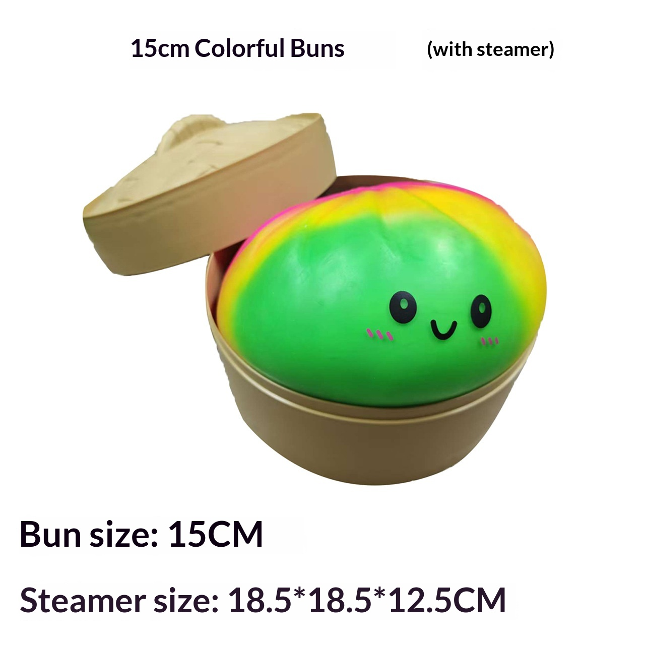 Jumbo Steamed Bun Squishy Toy with Steamer Basket