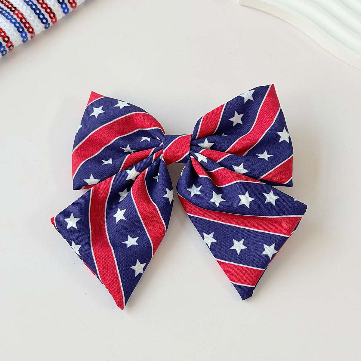 Independence Day Star Stripe Bow Streamer Hair Clip
