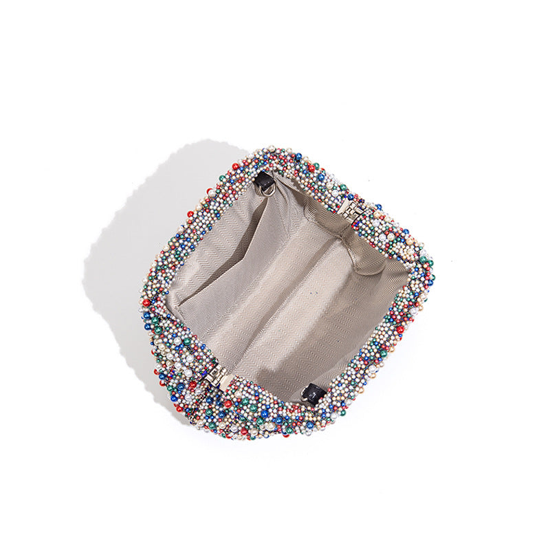 High-End Pearl Clip Evening Clutch Bag
