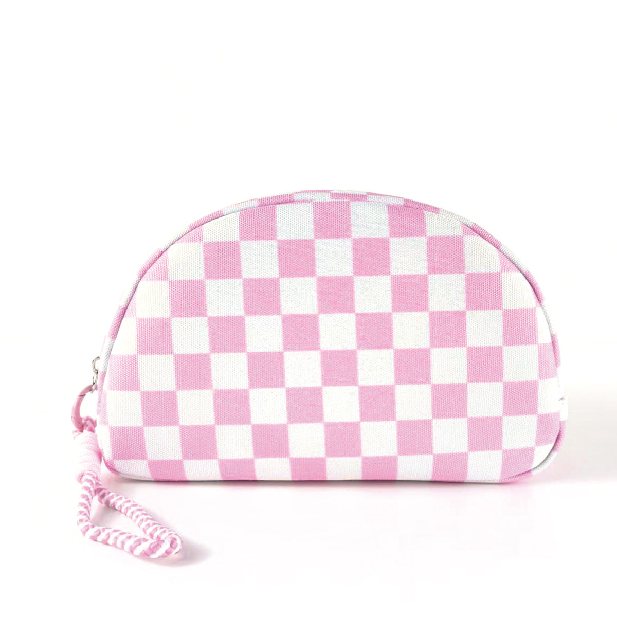 Polyester Checkered Tassel Clutch Waterproof Travel Cosmetic Bag