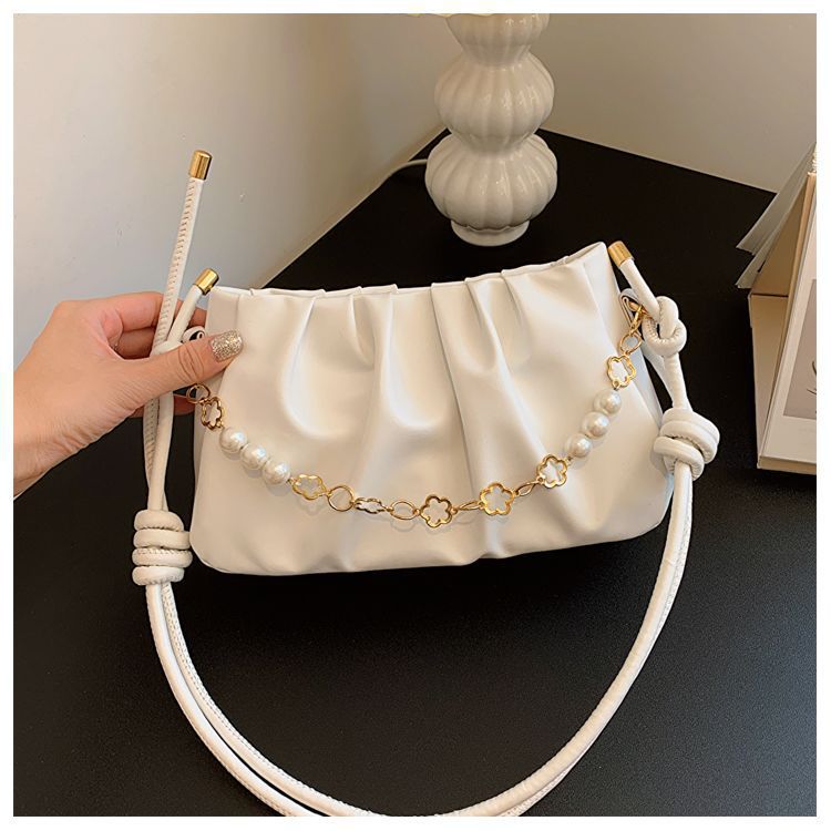 Hobo Purse Chain Strap Ruched Shoulder Handbag for Everyday