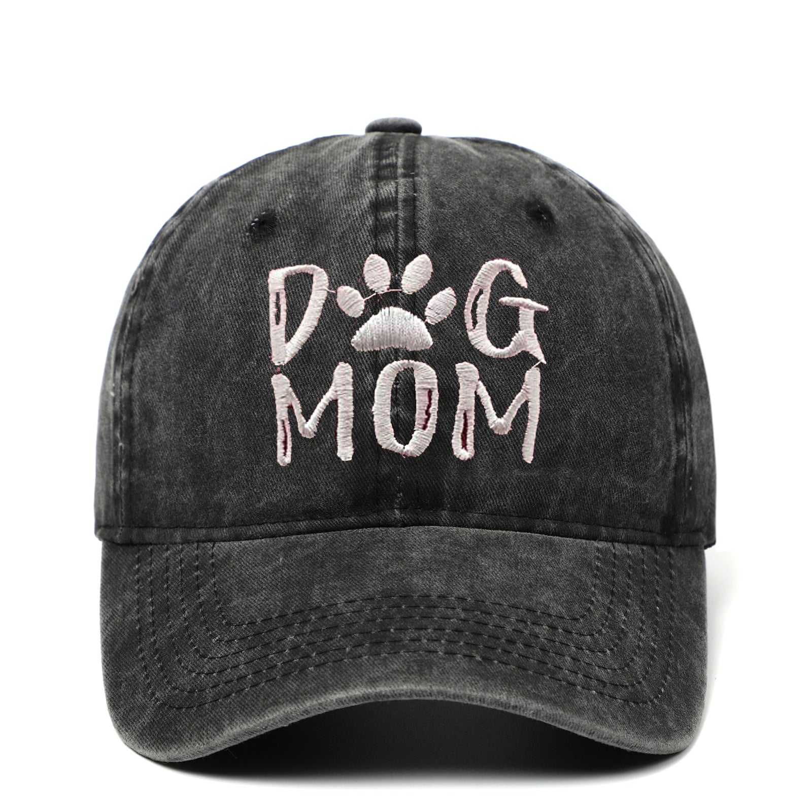 Washed Pure Cotton Embroidered Large Brim Cap
