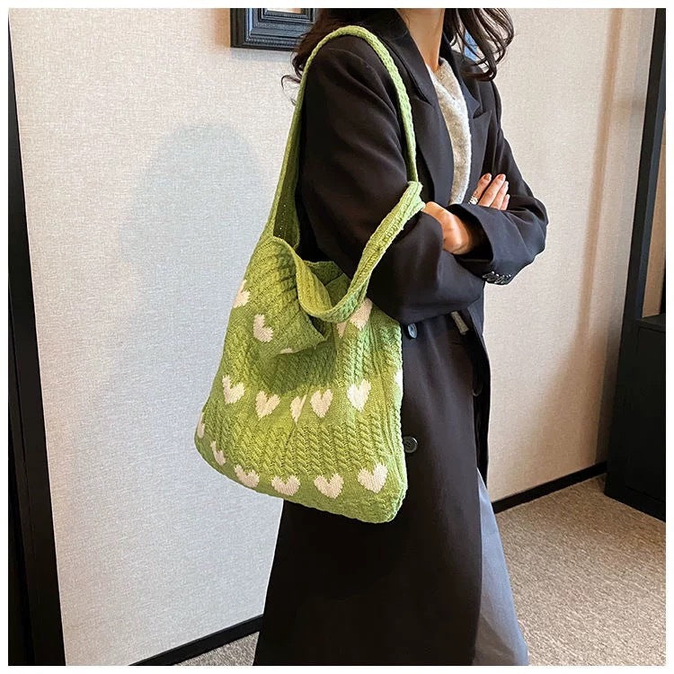 Women Yarn 2026 New Hand Knit Underarm Unique Shoulder Commute Tote Bag