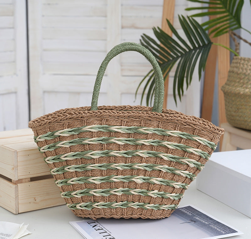 Versatile Paper Rope Woven Straw Shopping Bag