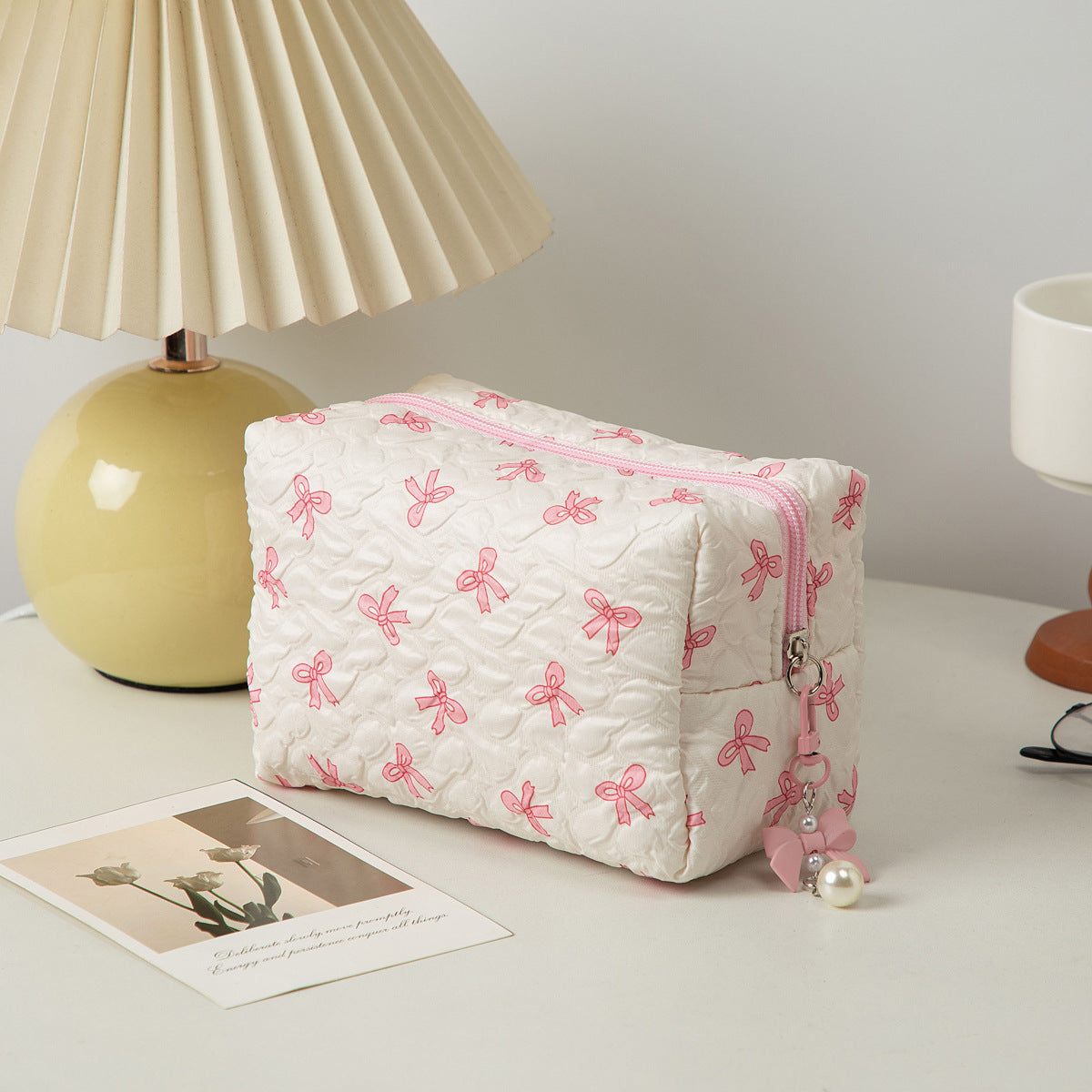 Bow-Knot Hand-Held Large Capacity Cosmetic Travel Toiletry Bag