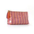PVC Striped Tassel Zipper Waterproof Travel Cosmetic Bag