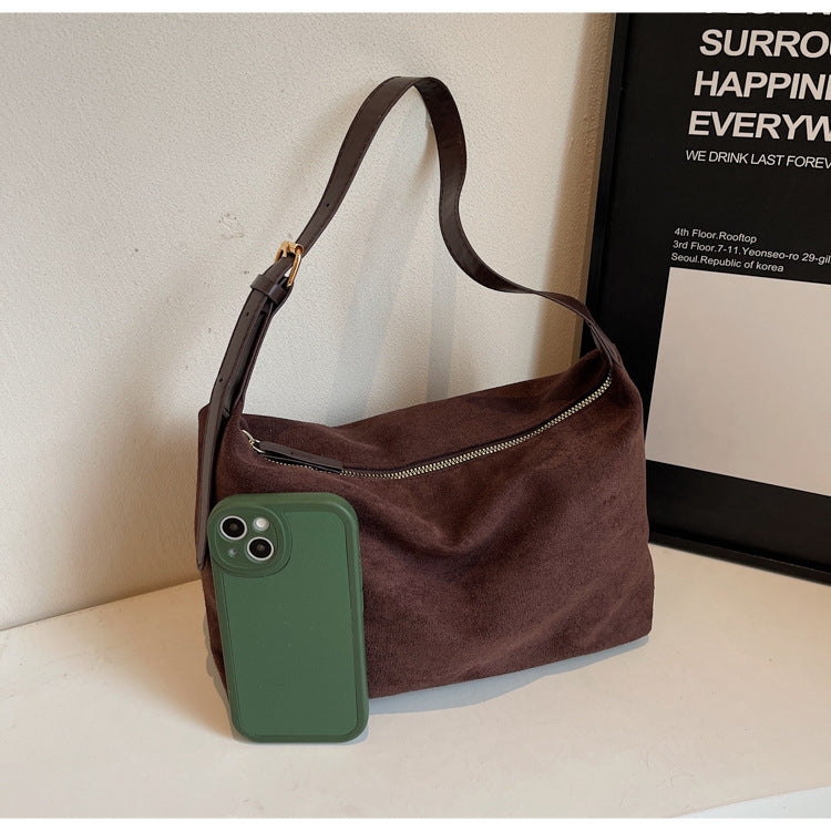 Vintage Crescent Soft PU Leather Baguette Shoulder Bag