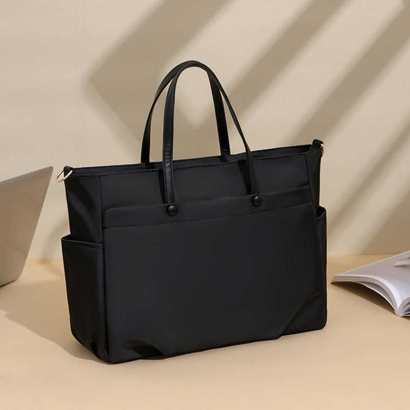 Lightweight Large Quilted Nylon Laptop Tote Bag