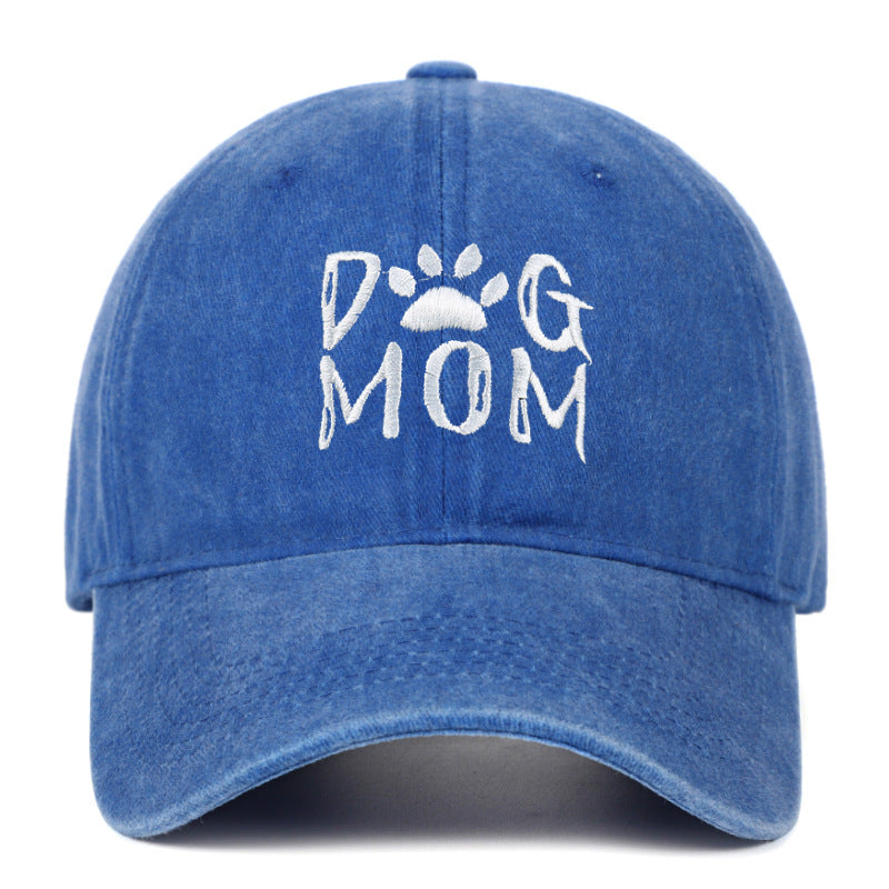 Washed Pure Cotton Embroidered Large Brim Cap