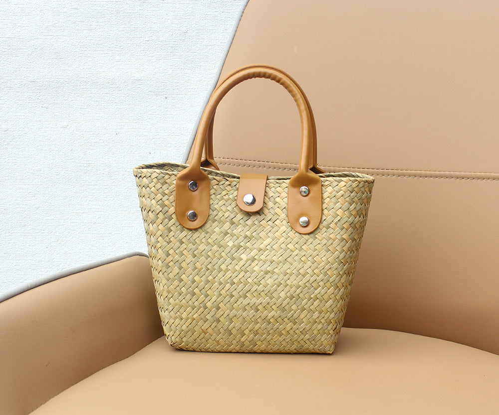 Woven Straw Mini Square Crossbody Bag