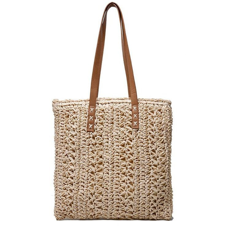 Women Straw Woven Beach Large Shoulder Handheld Forest Bag