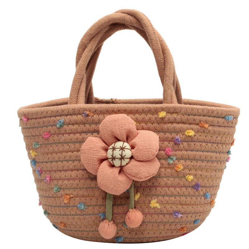 Casual Cute Cotton Rope Handheld Woven Bag