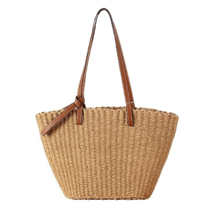 Women Fresh Hand-Woven Handbag, Literary Holiday Style Shoulder Bag
