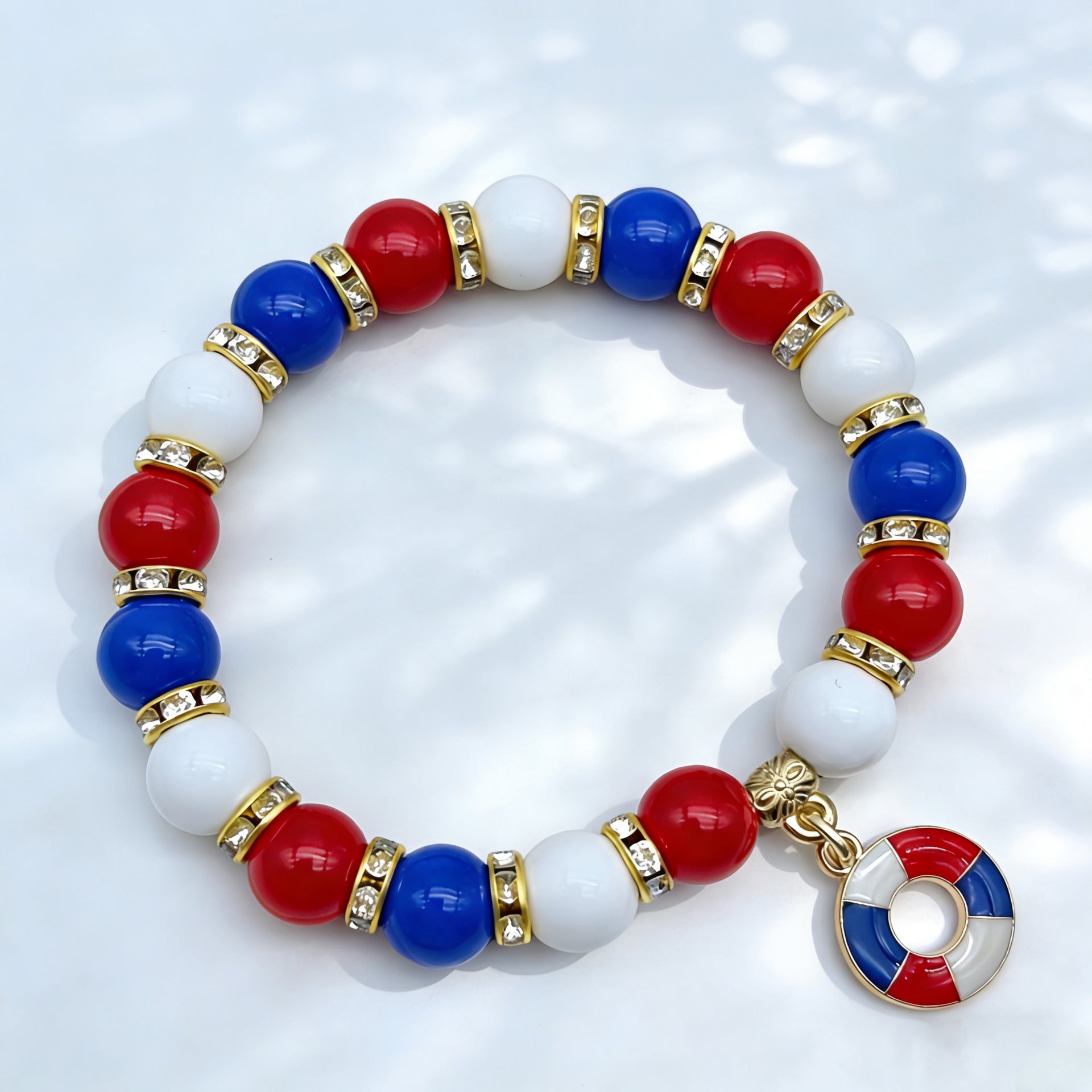 Independence Day Beaded Flag Color Bracelet