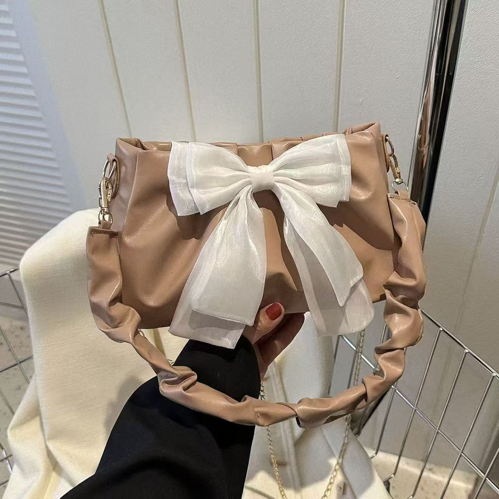 Hobo Purse Chain Strap Ruched Shoulder Handbag for Everyday