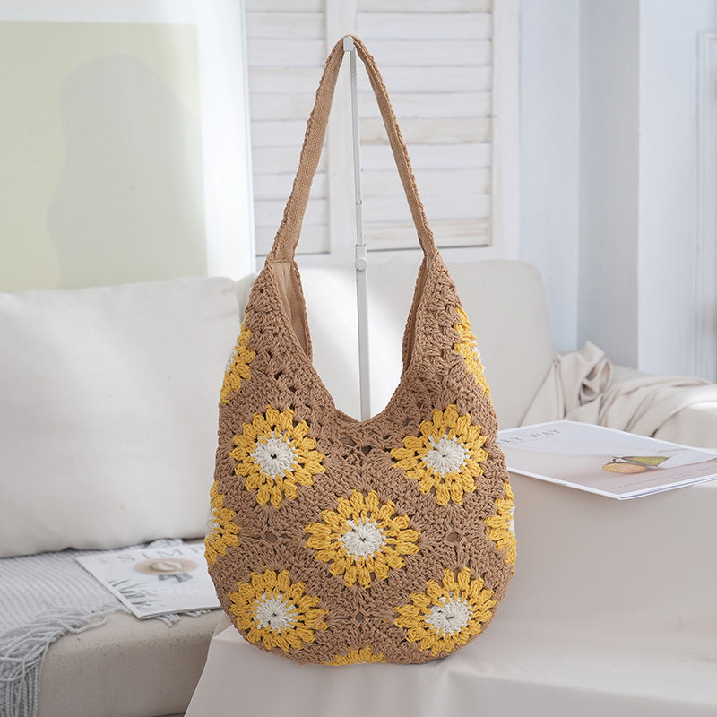 Women Lightweight Large Capacity Casual Woven Bag