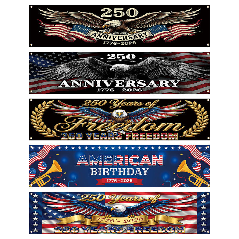 Independence Day 250th Anniversary Hanging Flag Banner