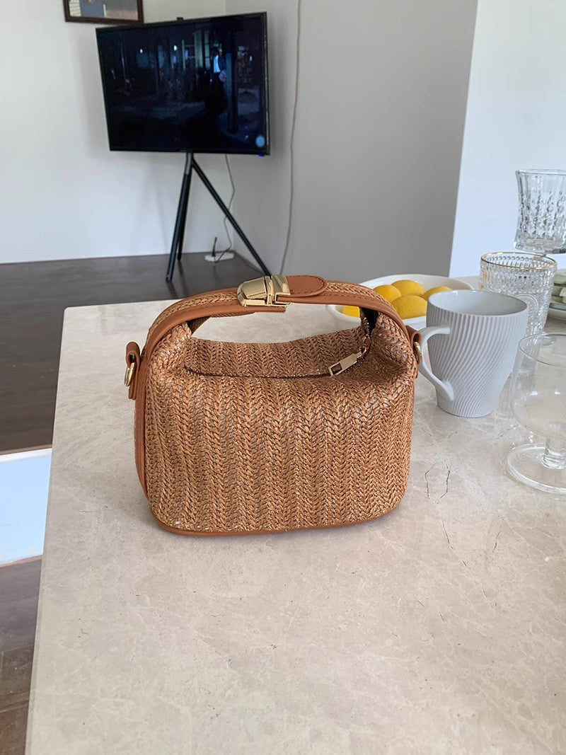 2026 Spring Portable Straw Shoulder Crossbody Woven Bag