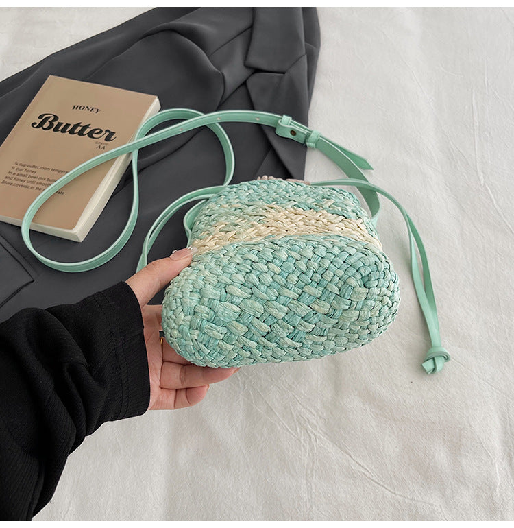 Women Handmade Woven Straw Crossbody Phone Beach Bag