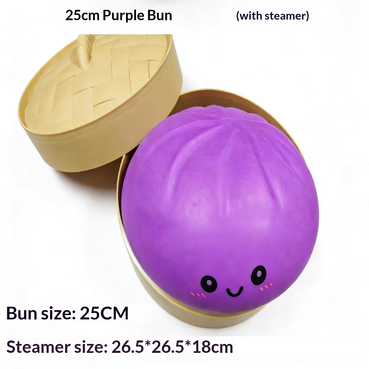 Jumbo Steamed Bun Squishy Toy with Steamer Basket
