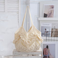 Women 2026 Hollow Woven Shoulder Tote Beach Vacation Bag