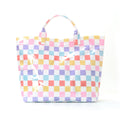 Striped Lightweight Large Capacity Travel Shoulder Tote Bag
