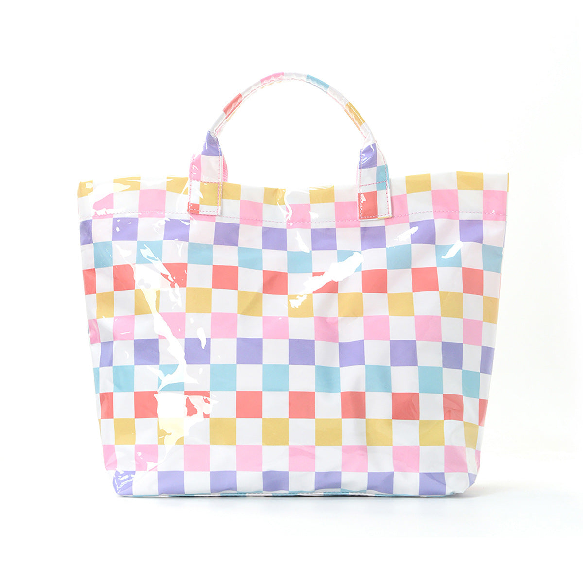 Striped Lightweight Large Capacity Travel Shoulder Tote Bag