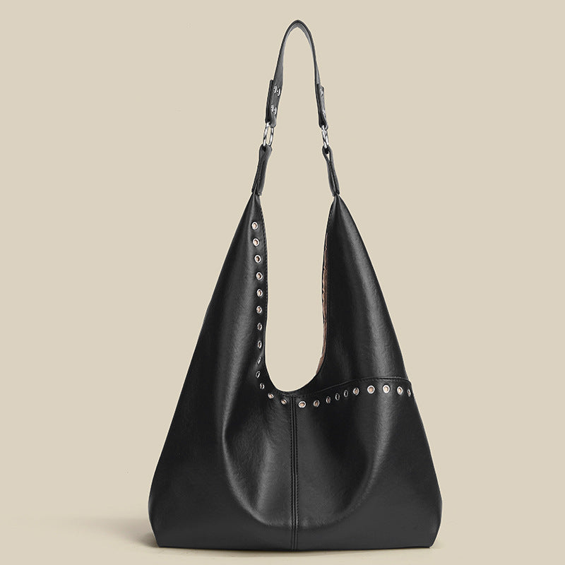 Studded Slouchy Hobo Everyday Tote Shoulder Bag