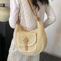 Women Casual Vacation Straw 2026 Summer New Versatile Shoulder Underarm Saddle Large Beach Bag