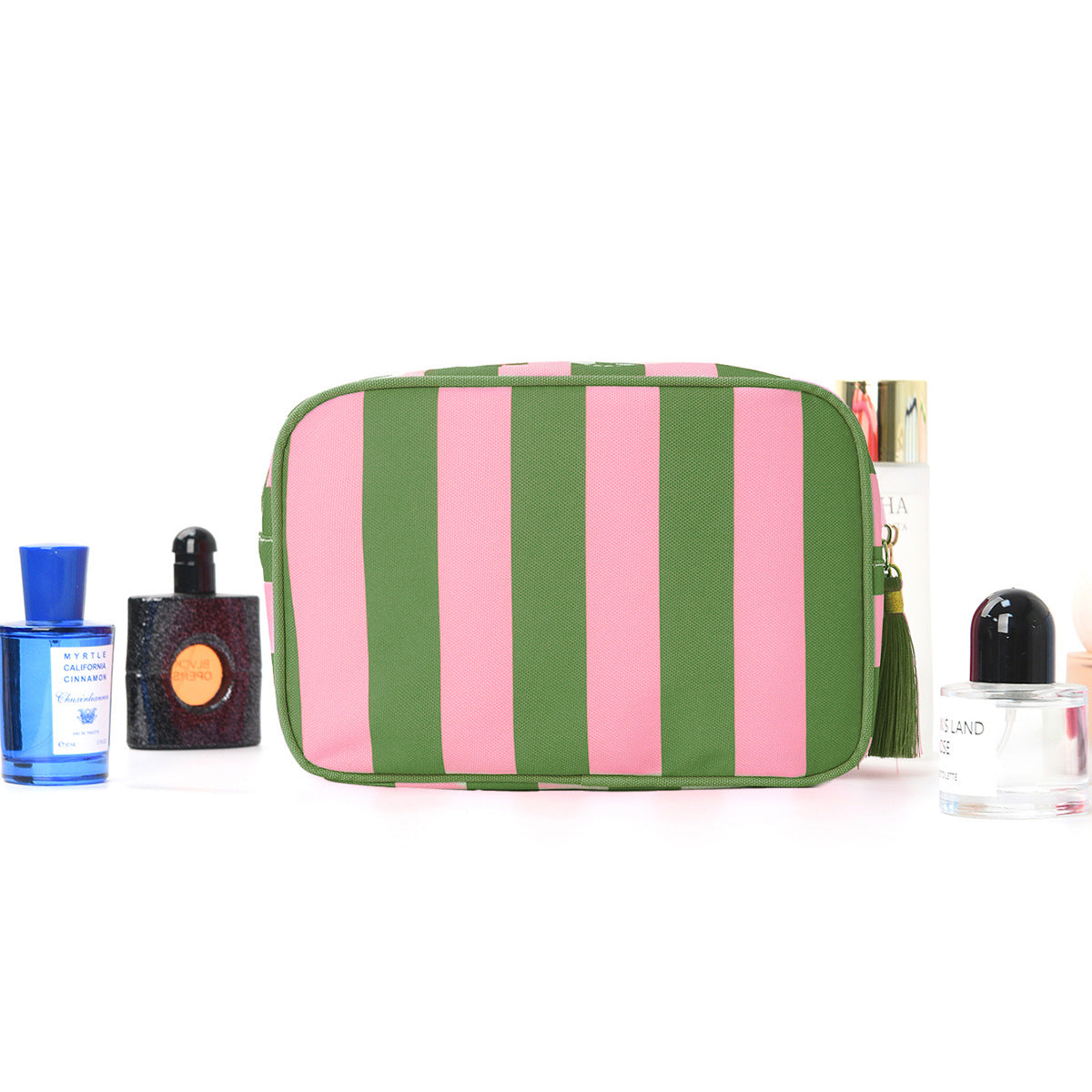 Striped Tassel Large Capacity Waterproof Cosmetic Travel Bag