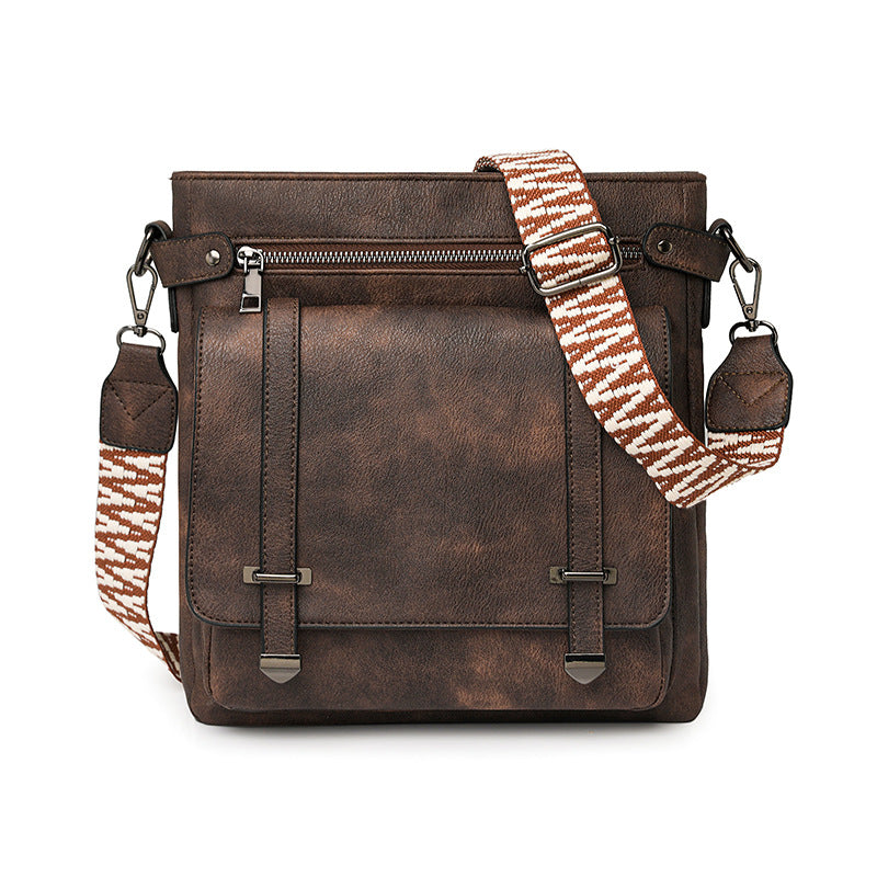 Women Fashion Large Multi Pocket Bucket Flap Crossbody Bag
