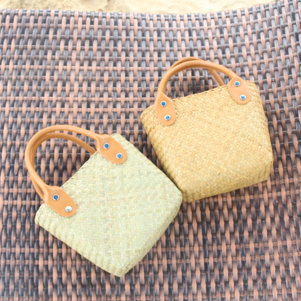 Straw Handwoven Hand-Carrying Mini Beach Bag