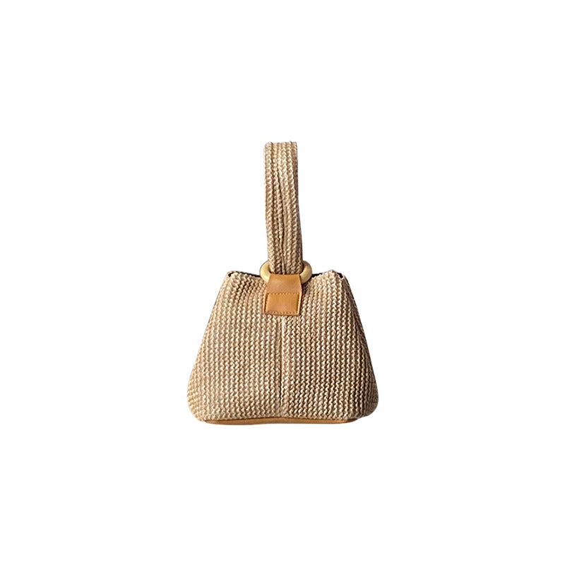 Cute Straw Chain Shoulder Woven Bag for Girls