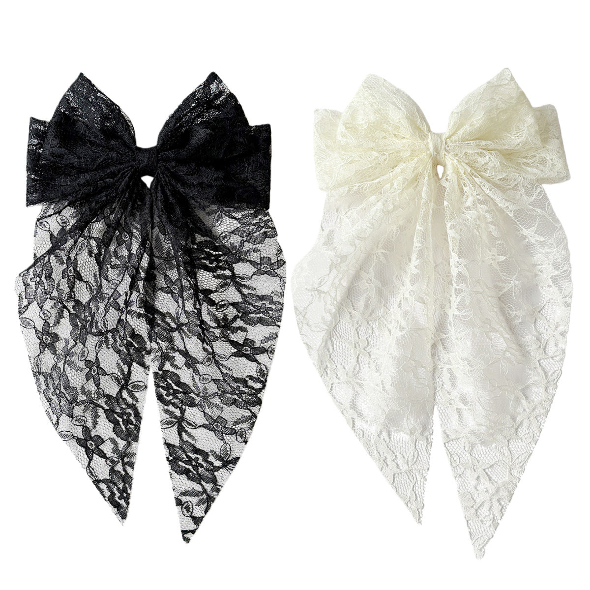 Elegant Lace Bow Spring Hair Clip