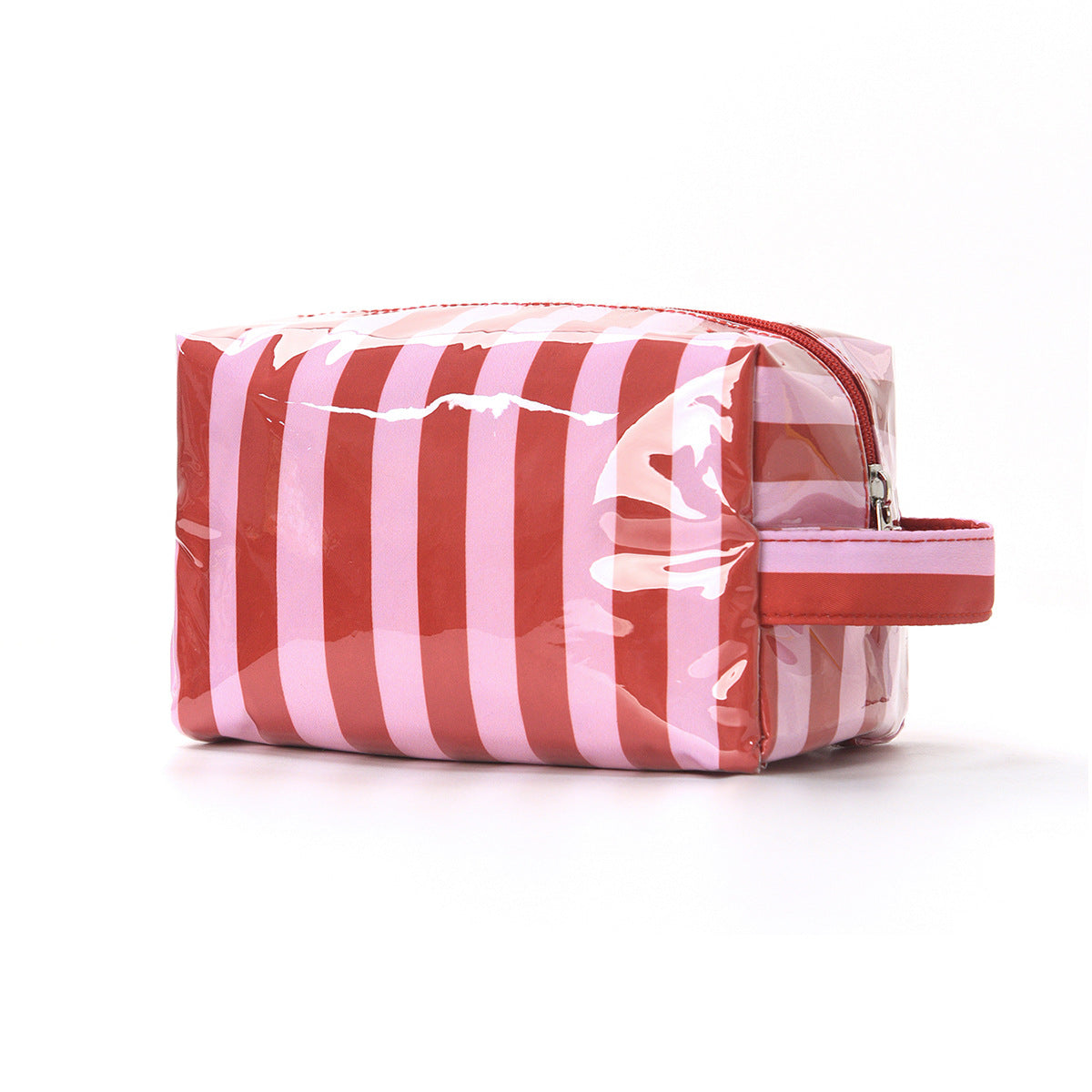Large-Capacity Striped Travel Cosmetic Bag