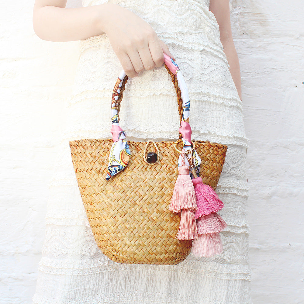 Niche Design Straw Woven Tote Bag