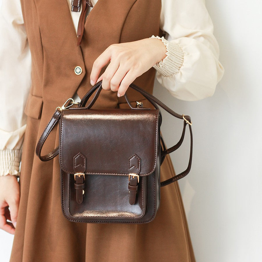 Vintage Mini PU Leather Convertible Backpack Purse