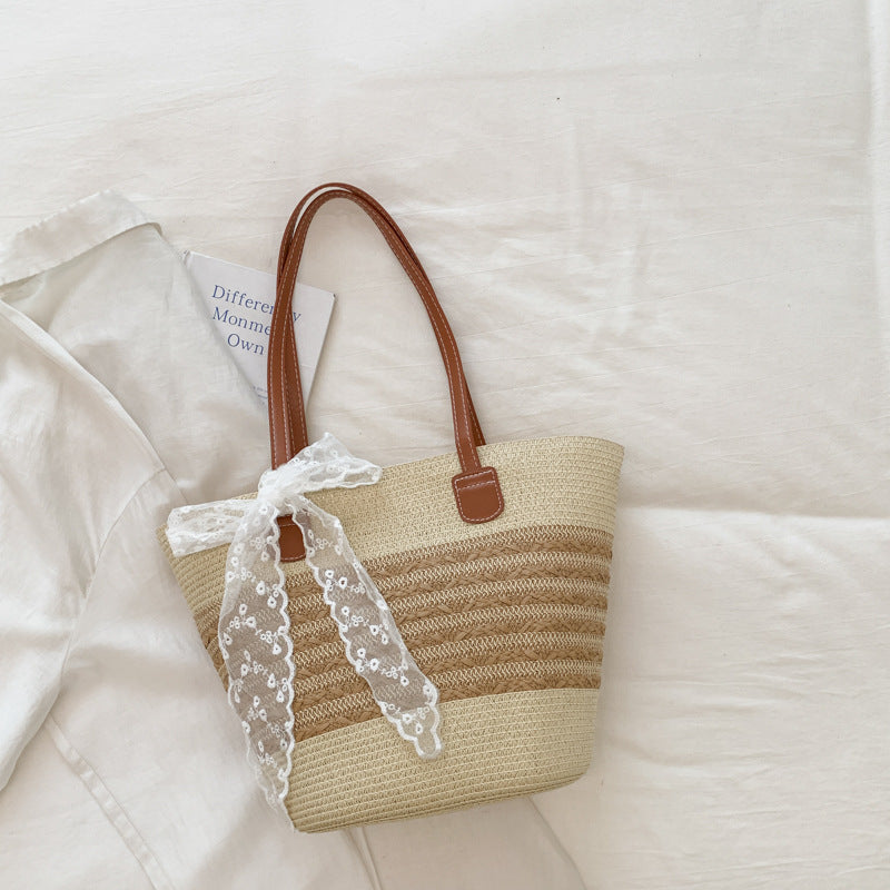 Women Straw Large New Unique Beach Woven Commute Tote Bag
