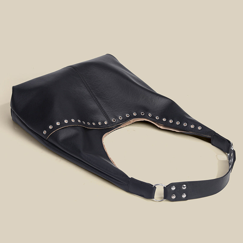 Studded Slouchy Hobo Everyday Tote Shoulder Bag