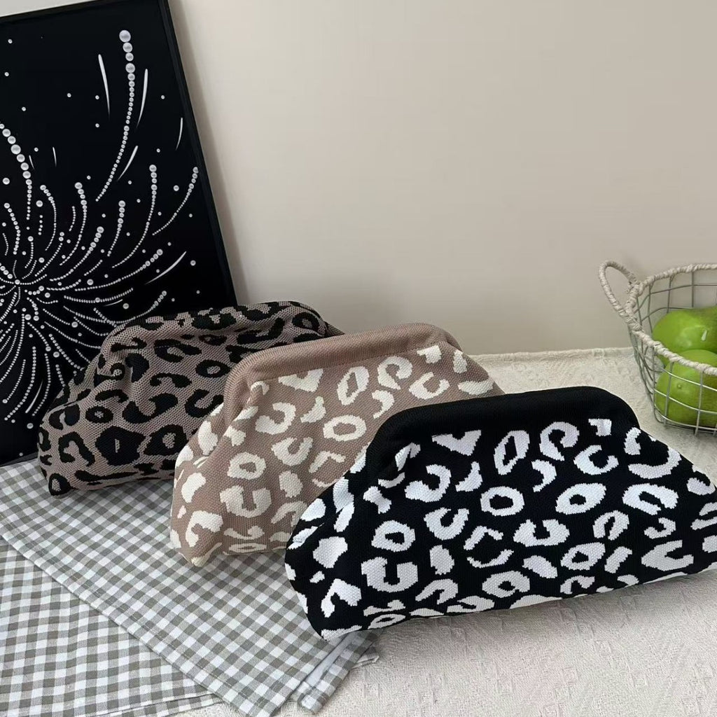 Assorted Geometric Patterns Soft Knit Clutch Bag