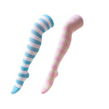 Halloween Christmas Color Block and Striped Thigh-High Socks