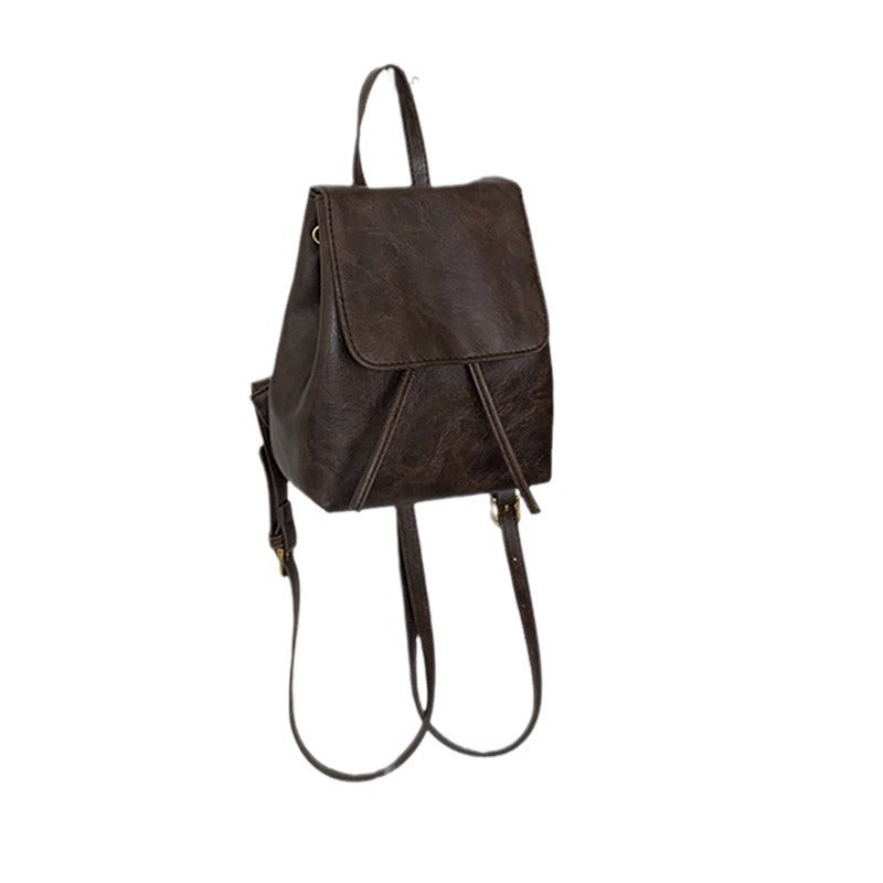 Retro Brown Backpack Simple Versatile Shoulder Bag