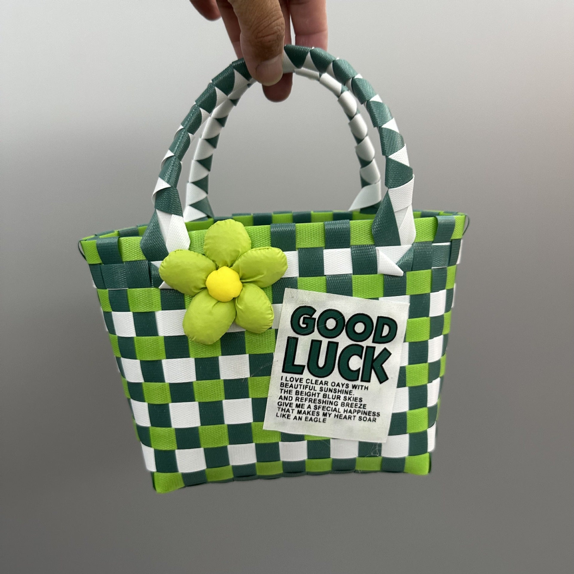 Plastic Woven Small Square Handbag Souvenir Bag