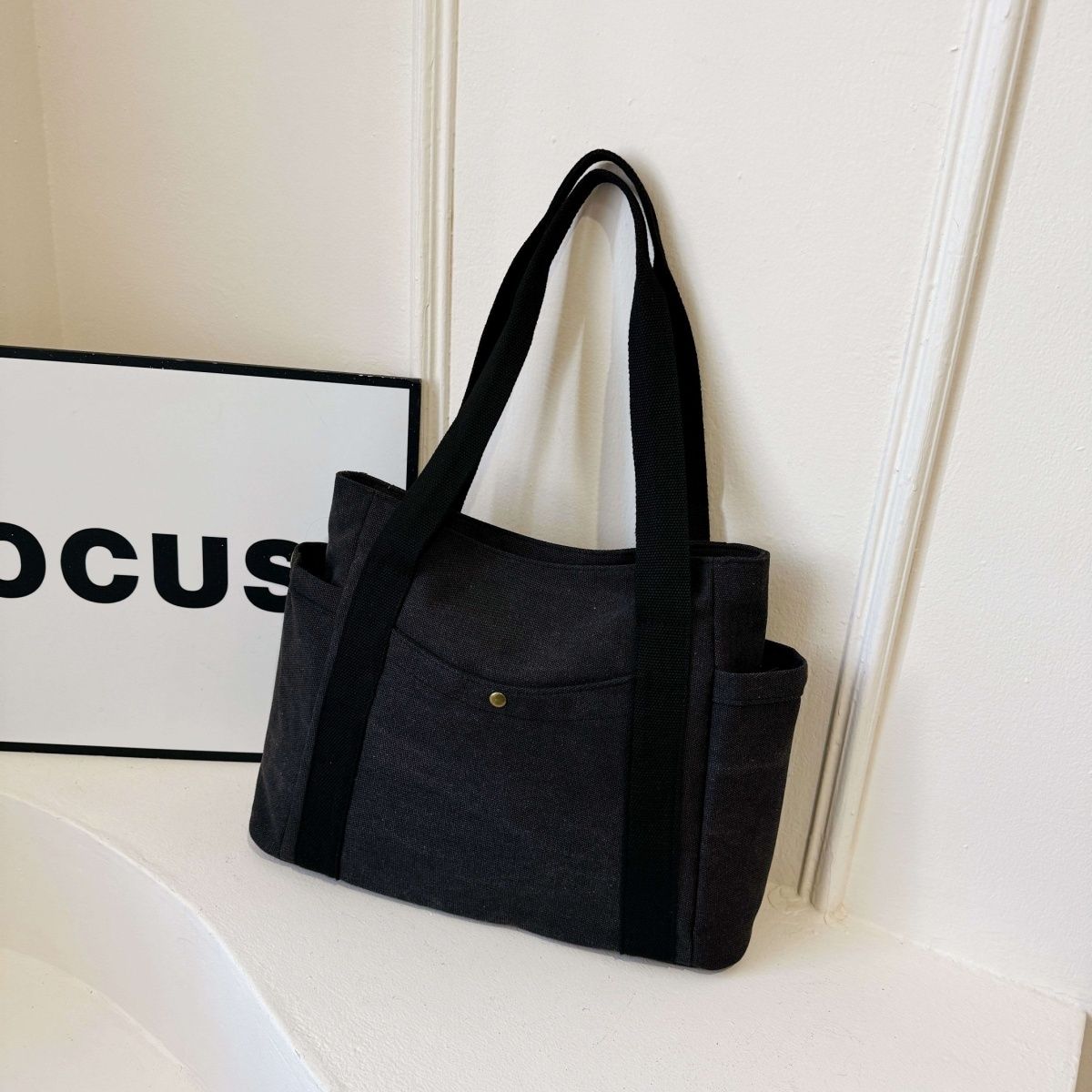 Canvas Tote Large Stylish Versatile Student Commute Bag