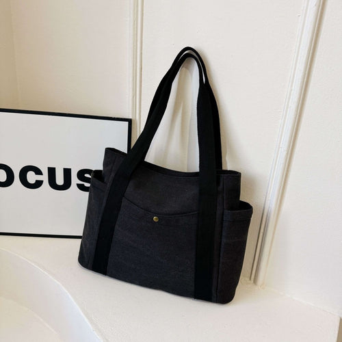 Canvas Tote Large Stylish Versatile Student Commute Bag