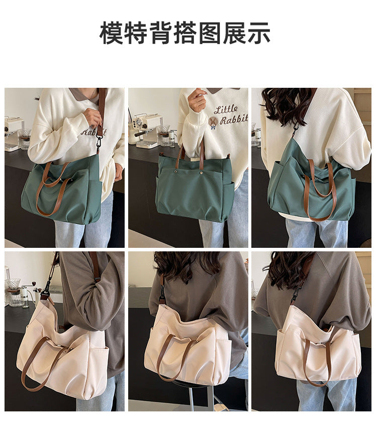 Large Canvas Tote Bag with Adjustable Crossbody Strap