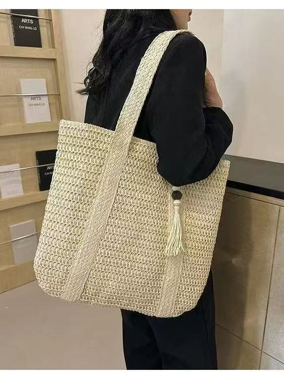 Summer Shoulder Straw Large Capacity Commuter Tote Bag