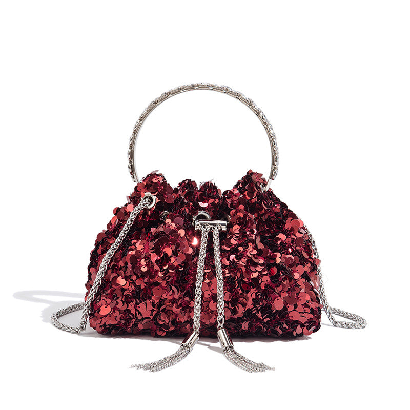Gradient Full Diamond Tassel Evening Bag