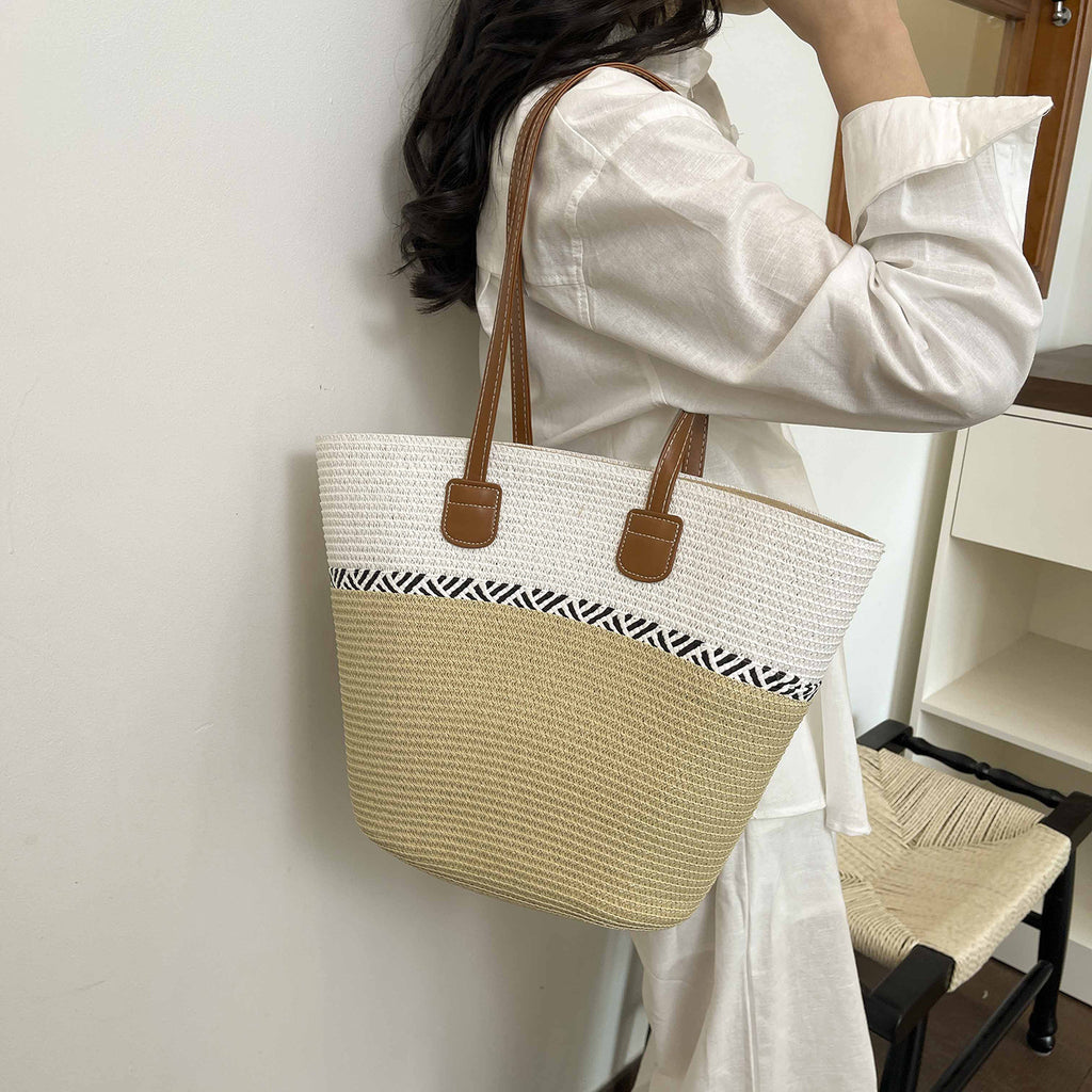 Women Straw 2026 Spring Woven Handbag Rattan Crossbody Large Tote Bag