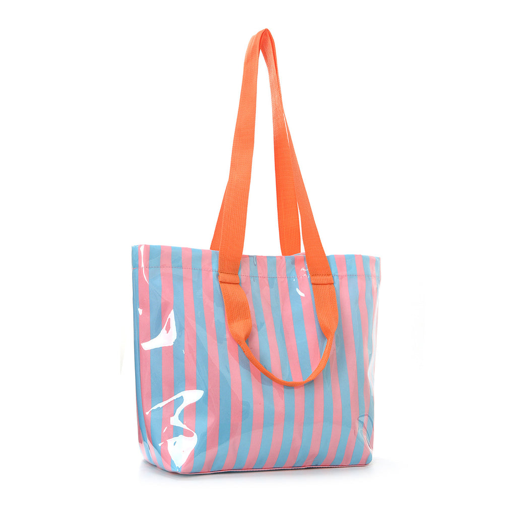 Striped Large Capacity Lightweight Travel Tote Bag